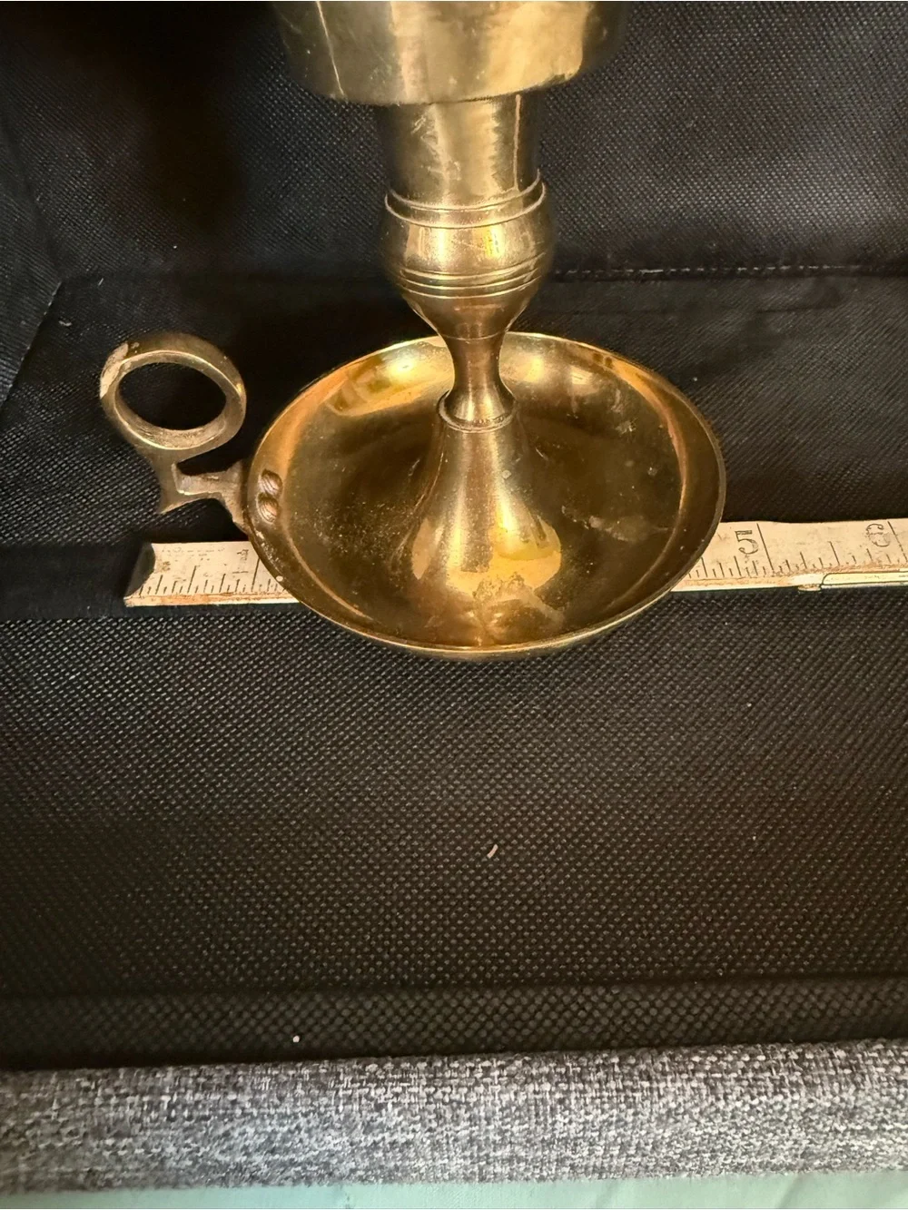 Brass Chamberstick Candlestick Holder taper finger loop OSK